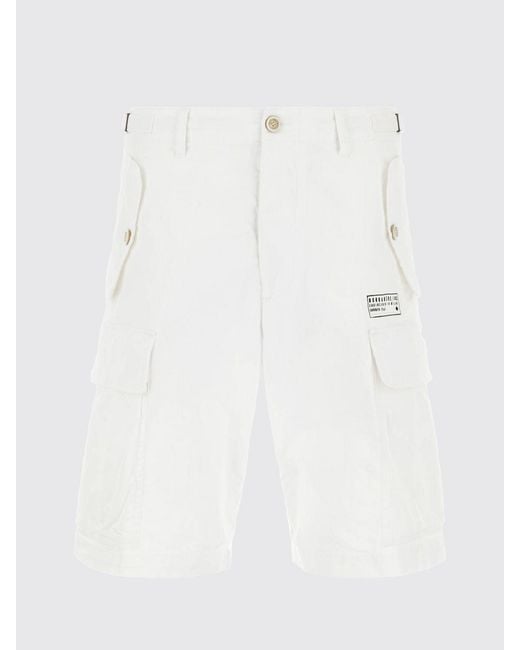 DSquared² White Cotton Cargo Shorts for men