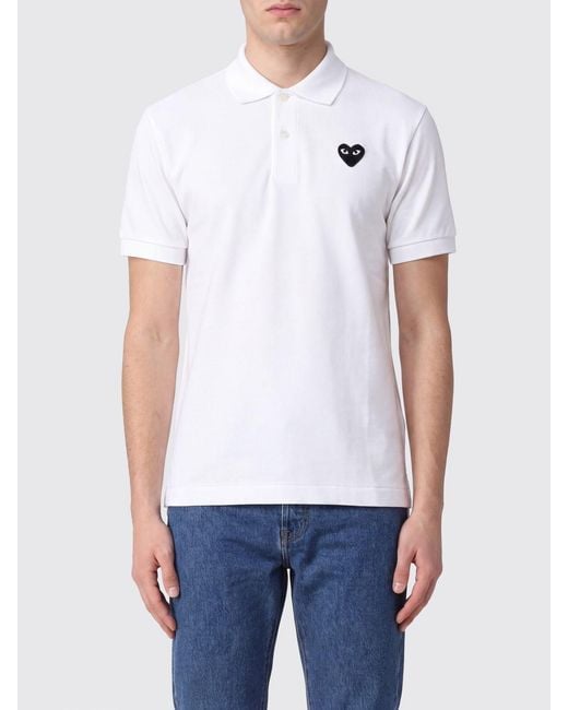 COMME DES GARÇONS PLAY White Comme Des GarÇ Ons Play Short-Sleeve Polo Shirt for men
