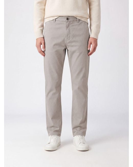 Brunello Cucinelli Gray Slim Fit Stretch Cotton Chino Trousers With America Pockets for men