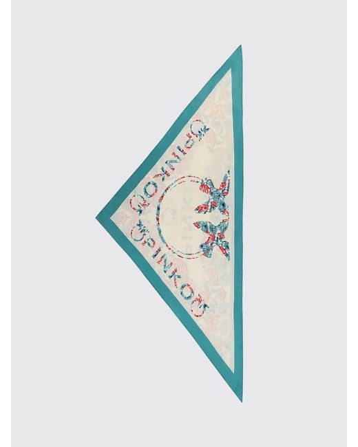 Pinko Blue Swing Floral Print Twill Scarf
