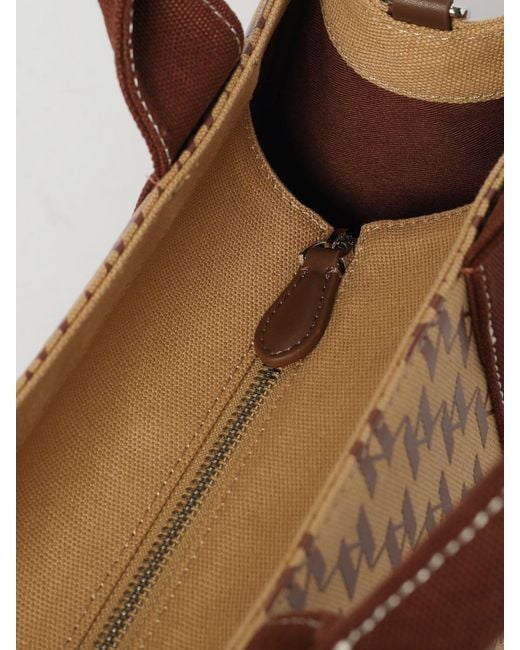 Karl Lagerfeld Brown Canvas Bag With All-Over Logo
