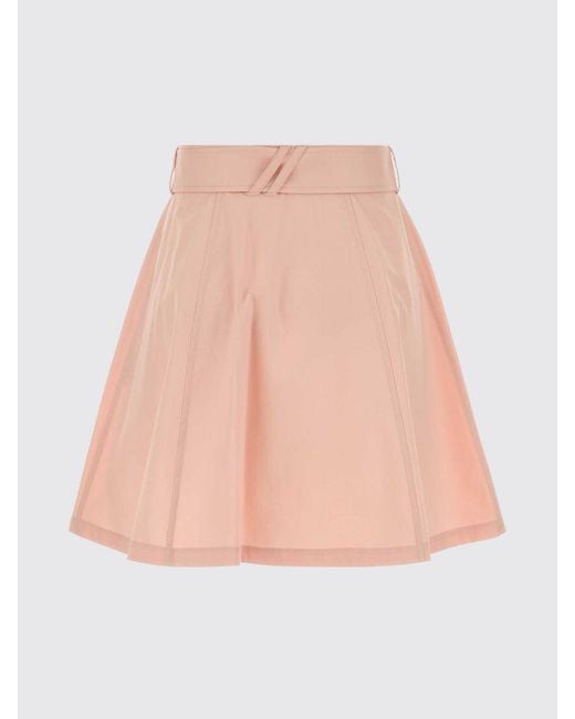 Burberry Pink High-Waisted A-Line Cotton Mini Skirt With Adjustable Belt