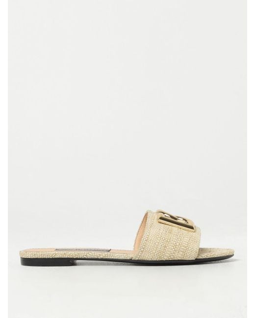 Dolce & Gabbana Natural Flat Sandals
