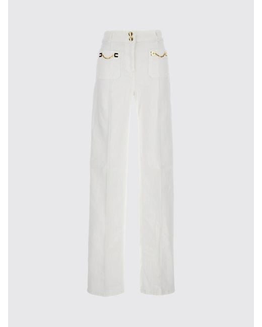 Elisabetta Franchi White Cotton Denim Jeans
