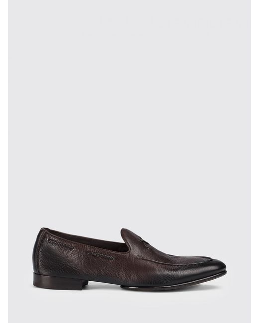 Doucal's White Hammered Leather Loafers With Woven Straps for men