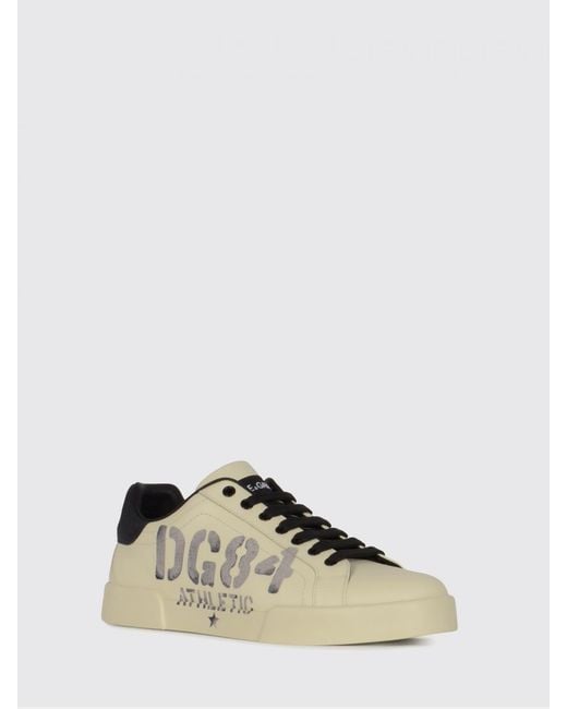 Dolce & Gabbana Natural Dolce &Amp Gabbana Portofino Light Strobel Leather Sneakers for men