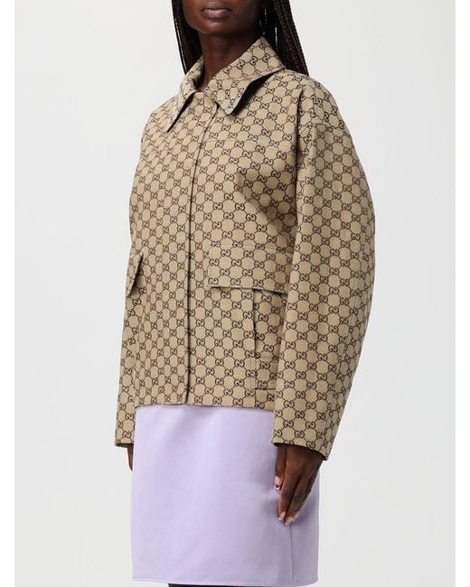 Gucci Brown Gg Supreme Cotton Bomber Jacket