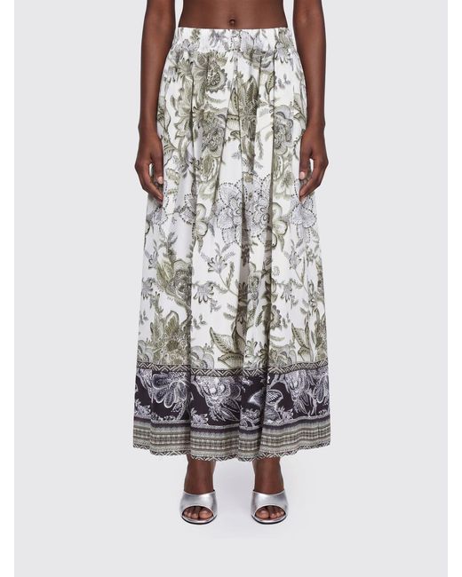 Fay Green Printed Viscose Skirt