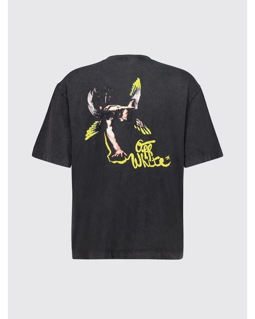 Off-White c/o Virgil Abloh Black Relaxed Fit Graphic Logo Print Cotton T-Shirt for men