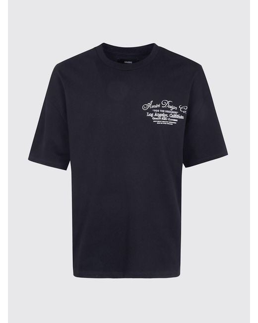 Amiri Blue Contrast Graphic Print Cotton Crewneck T-Shirt for men