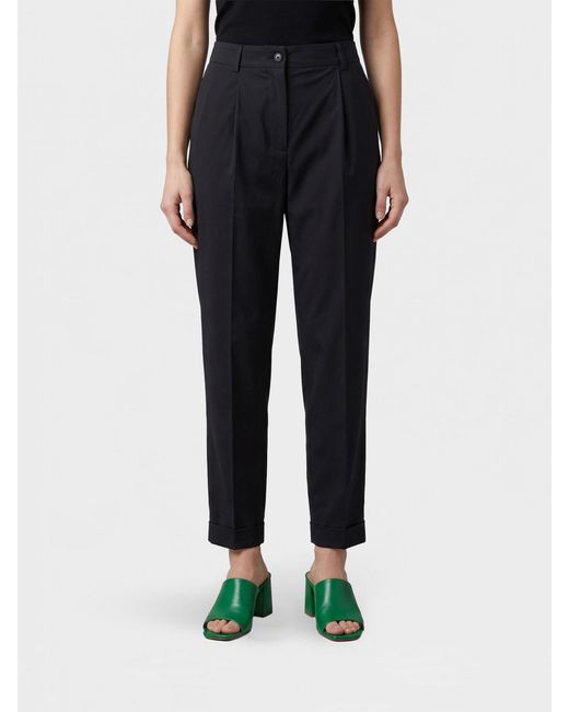 Kiton Black Cotton Blend Tailored Trousers