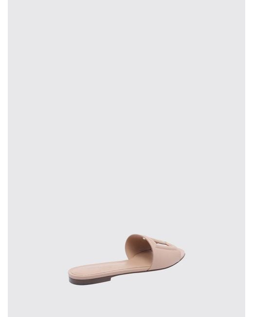 Dolce & Gabbana Pink Dolce &Amp Gabbana Leather Mule Sandals With Dg Monogram And Low Heel