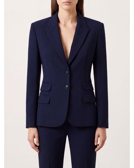 Elisabetta Franchi Blue Slim Fit Single-Breasted Blazer With Peaked Lapels