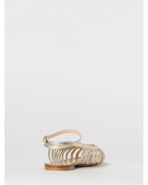 Anna F. Natural Laminated Leather Sandals