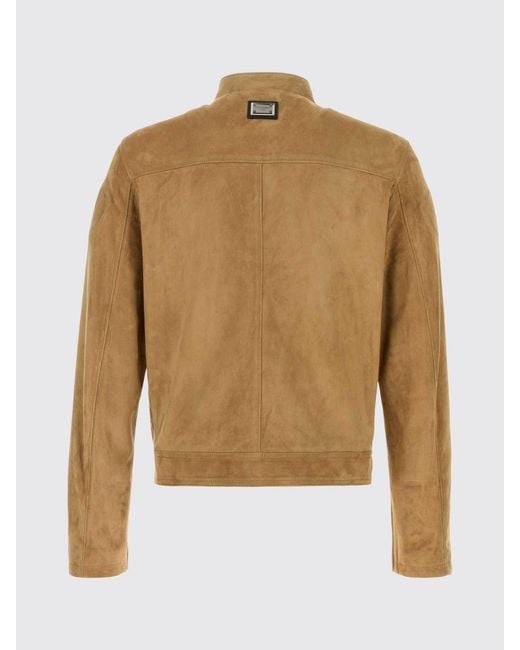 Dolce & Gabbana Natural Dolce &Amp Gabbana Suede Jacket for men