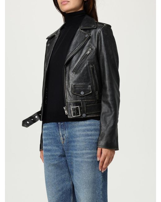 Golden Goose Deluxe Brand Black Belted Leather Jacket