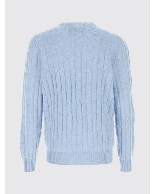 Polo Ralph Lauren Blue Cable-Knit Crewneck Jumper for men