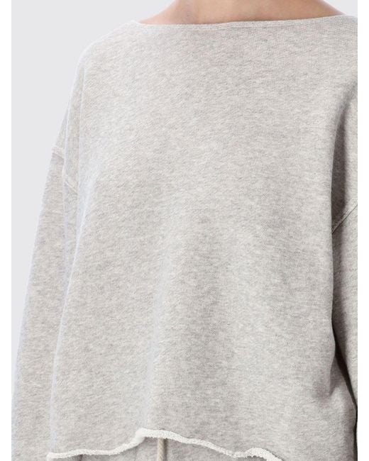 American Vintage White Relaxed Fit Cotton Crew Neck Sweatshirt