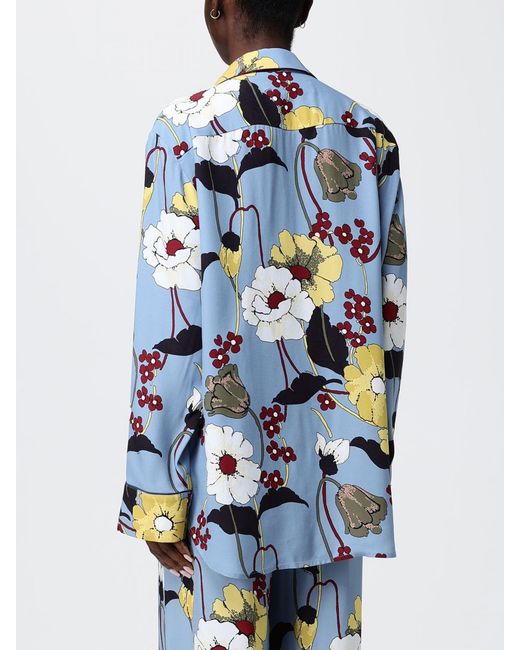 Marni Blue Floral Print Viscose Shirt