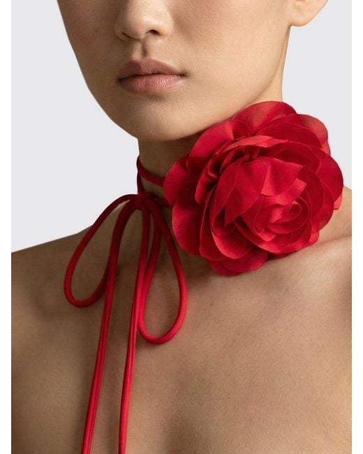 Twinset Red Polyester Necklace With Flower