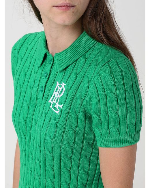 Ralph Lauren Green Cotton Knit Polo Shirt