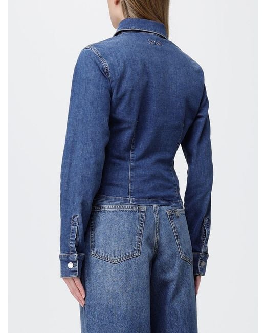 Liu Jo Blue Long-Sleeved Slim Fit Cotton Denim Bustier