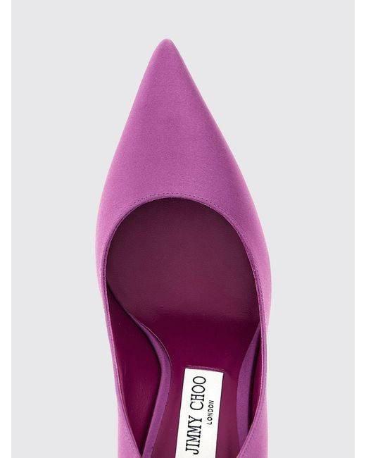 Jimmy Choo Purple Love Satin Pumps