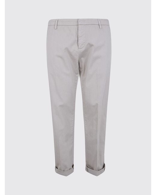 Dondup Gray Stretch Cotton Chino Trousers for men