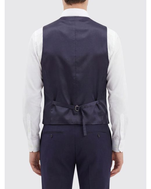 Luigi Bianchi Blue Single-Breasted Vest for men