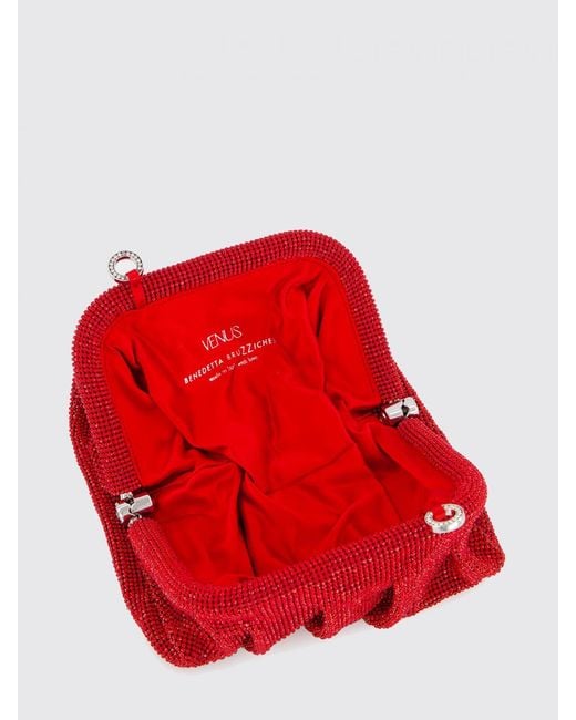 Benedetta Bruzziches Red Venus Crystal-Embellished Mini Bag With Removable Strap