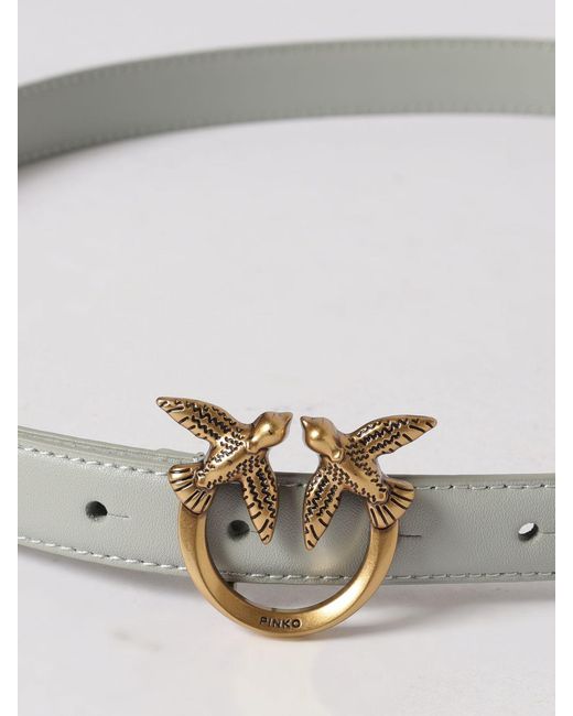 Pinko White Love Berry Leather Belt