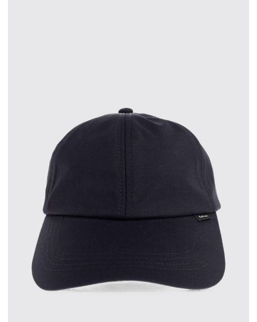 Paul Smith Blue Virgin Wool Baseball Cap With An Adjustable Strap for men