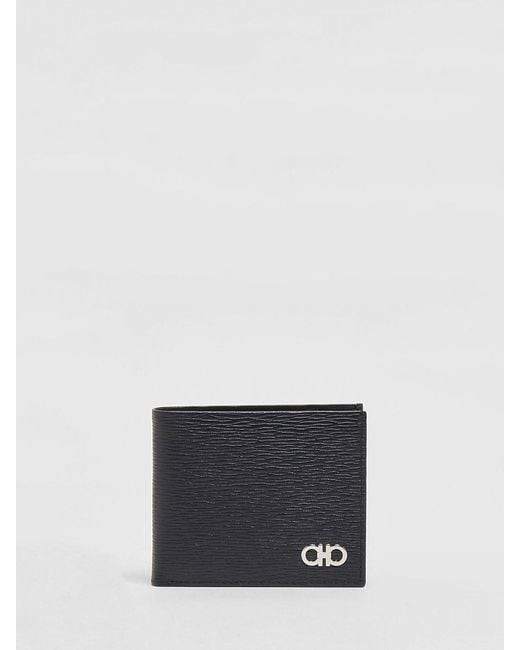 Ferragamo White Gancini Calf Leather Wallet for men