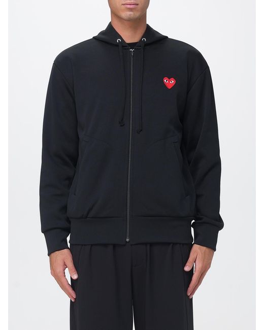 Comme des Garçons Blue Comme Des GarÇ Ons Full-Zip Cotton Hoodie With Contrast Logo for men