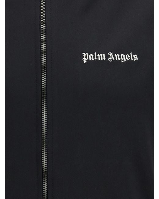 Palm Angels Blue Acetate Zip Sweatshirt for men