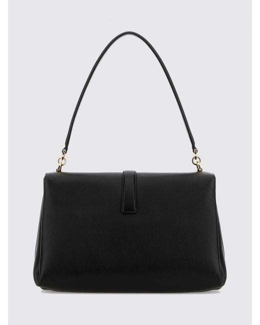 Ferragamo Black Calf Leather Shoulder Bag