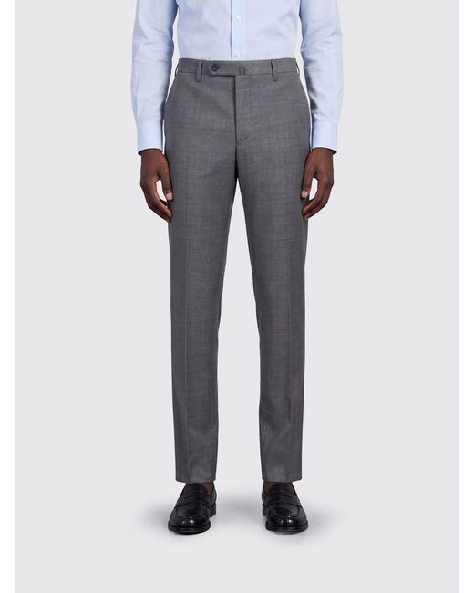 Incotex Gray Slim Fit Tailored Trousers for men