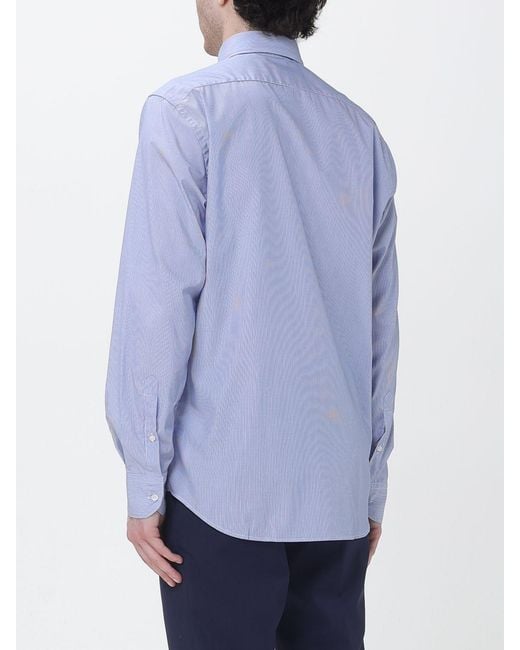 Brooksfield Blue Casual Striped Poplin Shirt for men