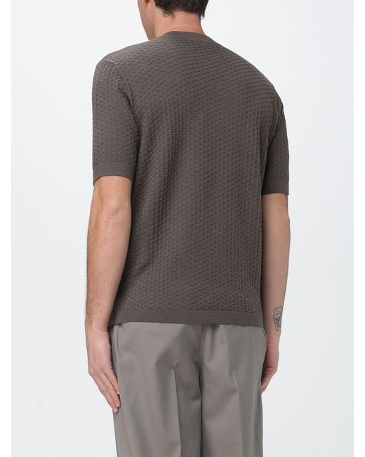 Emporio Armani Gray Virgin Wool Sweater for men