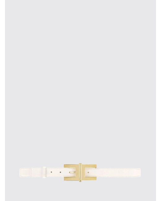 Elisabetta Franchi White Faux Leather Belt