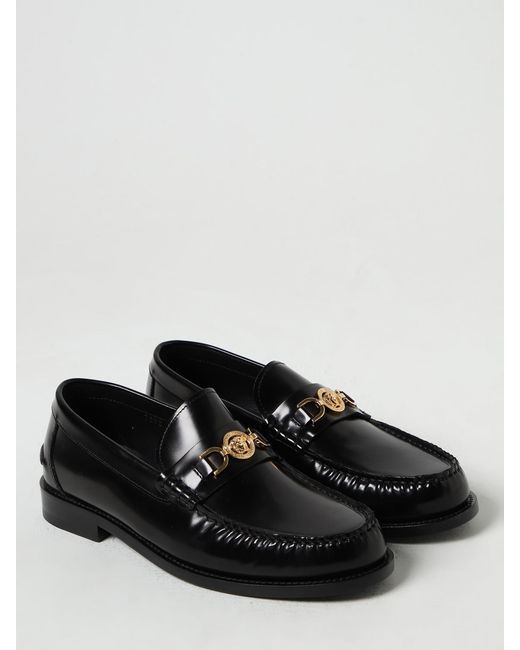 Versace Black Flat Shoes for men