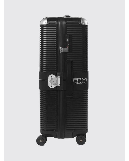 Fpm Milano Black Bank Zip Dlx Spinner 76 Suitcase for men