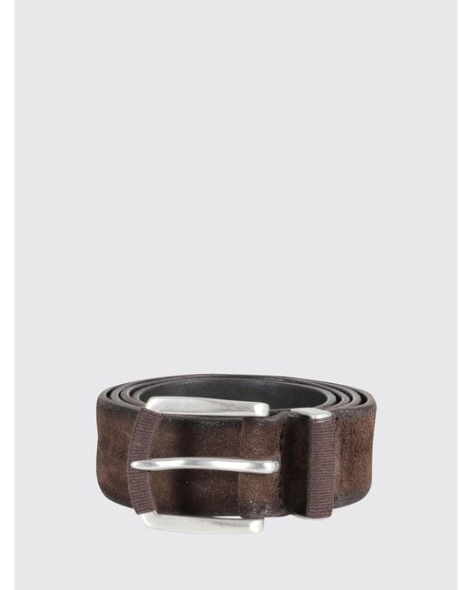 Orciani Brown Hunting Suede And Split Leather Belt for men
