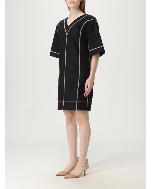 Fendi Black V-Neck Stitched Dress