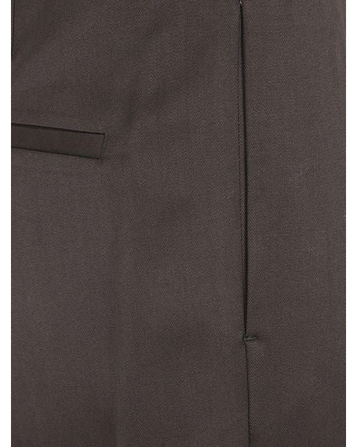 Lardini Gray Pure Virgin Wool Wide-Leg Trousers With Darts And Mid-Rise Waist for men