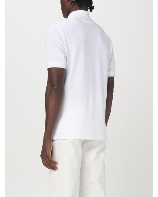 Brunello Cucinelli White Cotton Polo Shirt for men