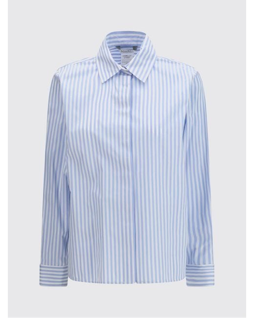 Max Mara Blue Striped Cotton Shirt