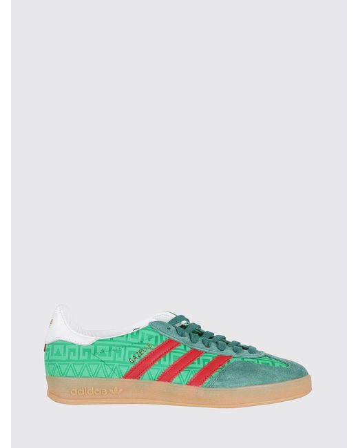 Adidas Originals Green Gazelle Indoor Printed Leather Sneakers for men