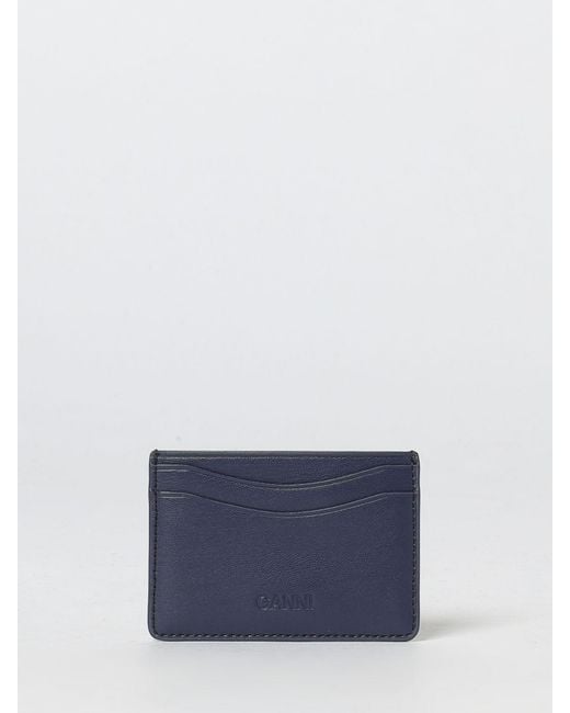Ganni White Teddy Print Recycled Leather Card Holder