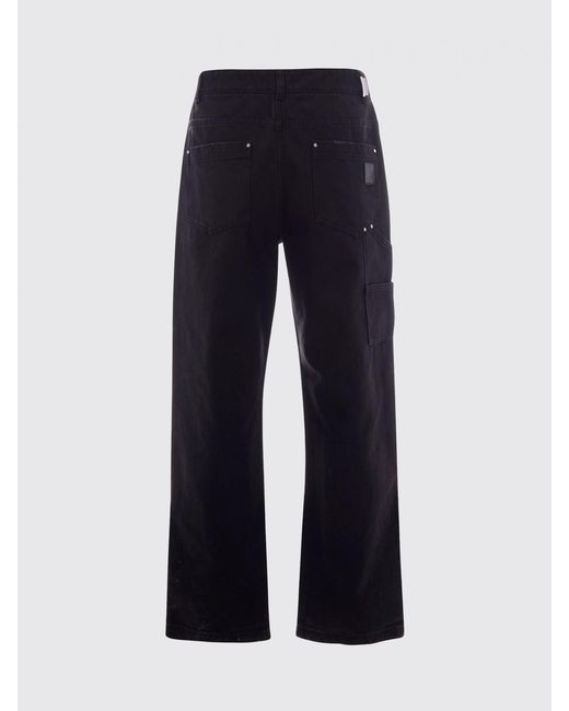 Represent Black Cotton Utility Jeans for men